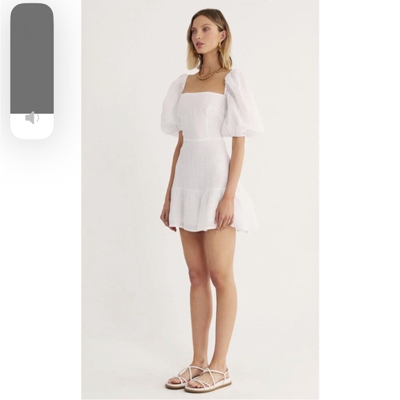 white linen long shirt dress .Alicia Linen Shirt Dress / Cover-Up White / M main image 0